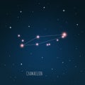 Constellation Chamaeleon scheme in starry sky Space