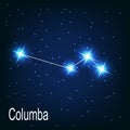 The constellation Columba star in the night sky.