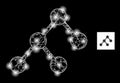 Bright Network Binary Structure Mesh Icon with Glare Spots Royalty Free Stock Photo