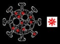 Bright Net Virus Mesh Icon with Constellation Nodes