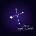 The constellation of Crux with bright stars. Vector illustration. Royalty Free Stock Photo