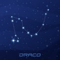 Constellation Draco, Dragon, night star sky