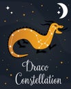 The constellation Draco star in the night sky