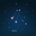 Constellation Equuleus scheme in starry sky Space