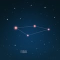 Constellation Fornax scheme in starry sky Space Royalty Free Stock Photo