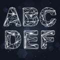 Constellation Geometric Font A-F Royalty Free Stock Photo