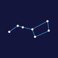 Constellation Great Bear Flat Icon On Blue Background