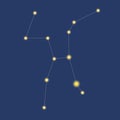 Constellation hercules isolated, concept of starry sky, astronomy, astrology, vector stock illustration