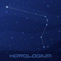 Constellation Horologium, Clock, night star sky