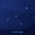 Constellation Indus, Indian, night star sky