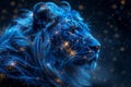Constellation Leo, zodiac with starry sky, space. Fantasy. AI generation