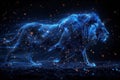 Constellation Leo, zodiac with starry sky, space. AI generation