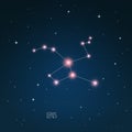 Constellation Lepus scheme in starry sky Space