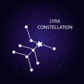 The constellation of Lyra with bright stars. Vector illustration.