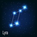 The constellation Lyra star in the night sky. Royalty Free Stock Photo