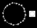 Bright Network Dashed Circle Area Mesh Icon with Glare Spots