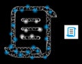 Bright Network Page Scroll Mesh Icon with Sparkles Royalty Free Stock Photo