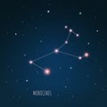 Constellation Monoceros scheme in starry sky Space Royalty Free Stock Photo
