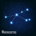 The constellation Monoceros star in the night