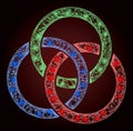 Constellation Net Mesh Circle Links Knot with Lightspots