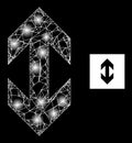 Bright Net Flip Vertically Mesh Icon with Glare Spots