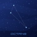 Constellation Octans, Octant, night star sky Royalty Free Stock Photo