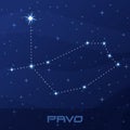 Constellation Pavo, Peacock, night star sky Royalty Free Stock Photo