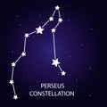 The constellation of Perseus with bright stars. Vector illustration.