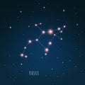 Constellation Perseus scheme in starry sky Space