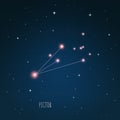 Constellation Pictor scheme in starry sky Space Royalty Free Stock Photo