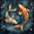 Constellation Pisces zodiac. Fishes. AI generative Royalty Free Stock Photo