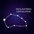 The constellation of Piscis Austrinus with bright stars. Royalty Free Stock Photo
