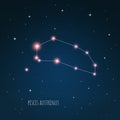 Constellation Piscis Austrinus scheme, starry sky Royalty Free Stock Photo