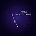 The constellation of Pyxis with bright stars. Vector illustration Royalty Free Stock Photo