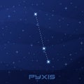 Constellation Pyxis, Compass, night star sky