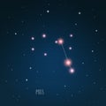 Constellation Pyxis scheme in starry sky Space Royalty Free Stock Photo