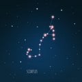 Constellation Scorpius scheme in starry sky Space Royalty Free Stock Photo