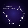 The constellation of the Serpens with bright stars.