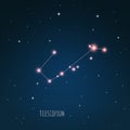 Constellation Telescopium scheme in starry sky Royalty Free Stock Photo