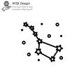 Constellation Ursa Major Big Dipper, Great Bear icon thin line, linear, outline vector. Constellation Ursa Major Big Dipper Royalty Free Stock Photo