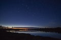 Constellation Ursa Major (big dipper or Great Bear)  over a lake Royalty Free Stock Photo