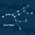 The constellation Ursa Major or The Great Bear - Vector Royalty Free Stock Photo