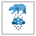 constellation ursa major starfall cloud cloud it's raining vector Royalty Free Stock Photo