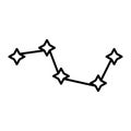 Constellation Ursa Major thin line icon. Big dipper constellation vector illustration isolated on white. The great bear Royalty Free Stock Photo