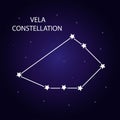 The constellation of Vela with bright stars. Vector illustration. Royalty Free Stock Photo