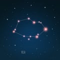 Constellation Vela scheme in starry sky Space Royalty Free Stock Photo