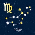 Constellation Virgo zodiac horoscope astrology stars night illus Royalty Free Stock Photo