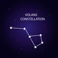 The constellation of Volans with bright stars. Vector illustration. Royalty Free Stock Photo
