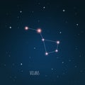 Constellation Volans scheme in starry sky Space Royalty Free Stock Photo