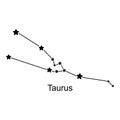 Constellation of zodiac sign Taurus, vector illustration Royalty Free Stock Photo